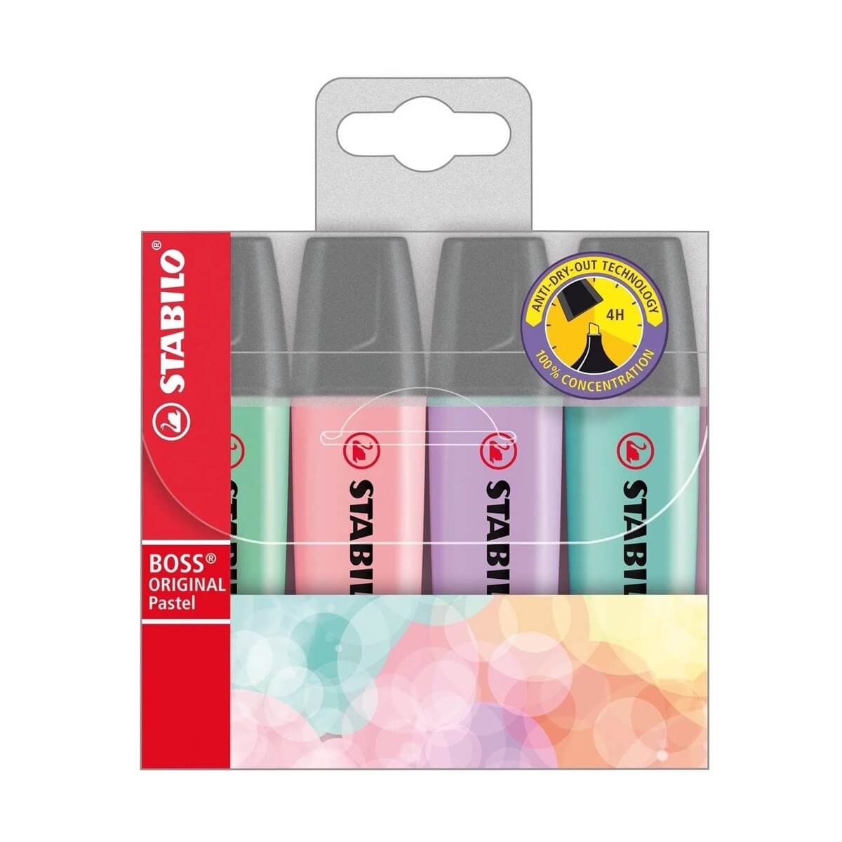 Textmarker Stabilo Boss Pastel, 4 bucati/set Textmarker Stabilo Boss Pastel, 4 bucati/set